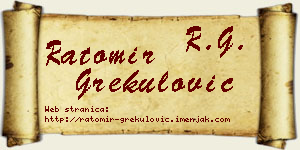 Ratomir Grekulović vizit kartica